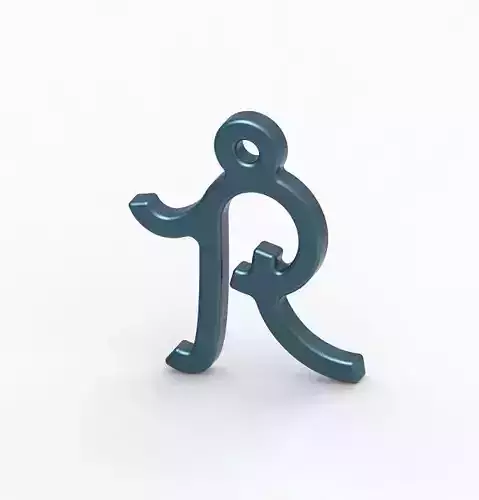 Classic Letter R - Pendant 3D print model