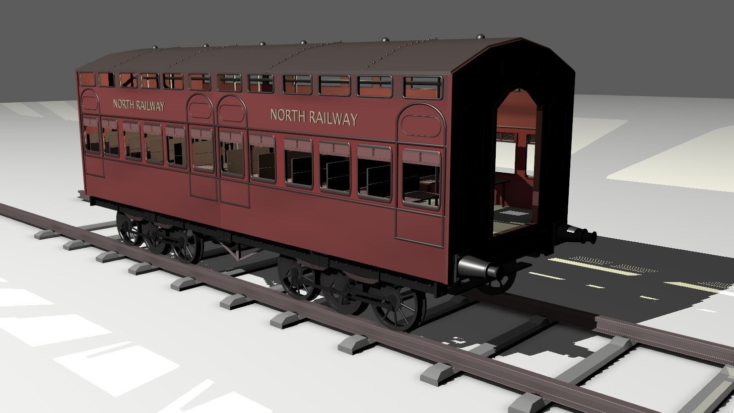 Train Coach Free low-poly 3D model_1