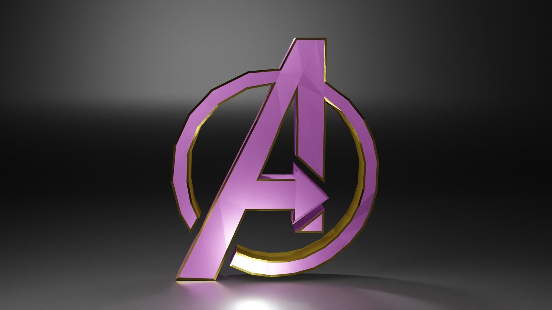 Avengers Logo Low-poly 3D model_3