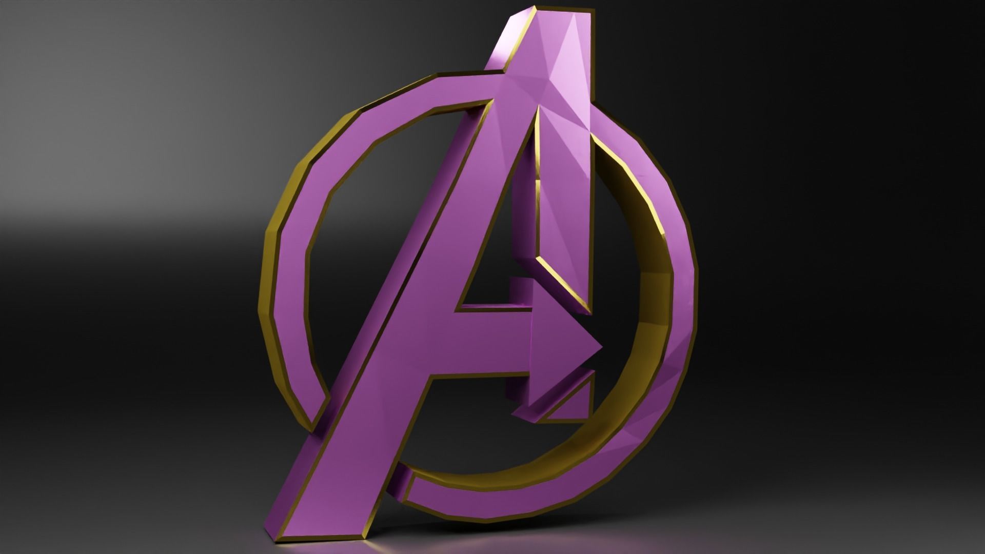 Avengers Logo Low-poly 3D model_2