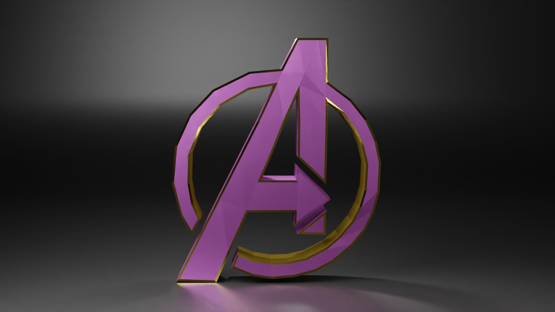 Avengers Logo Low-poly 3D model_4