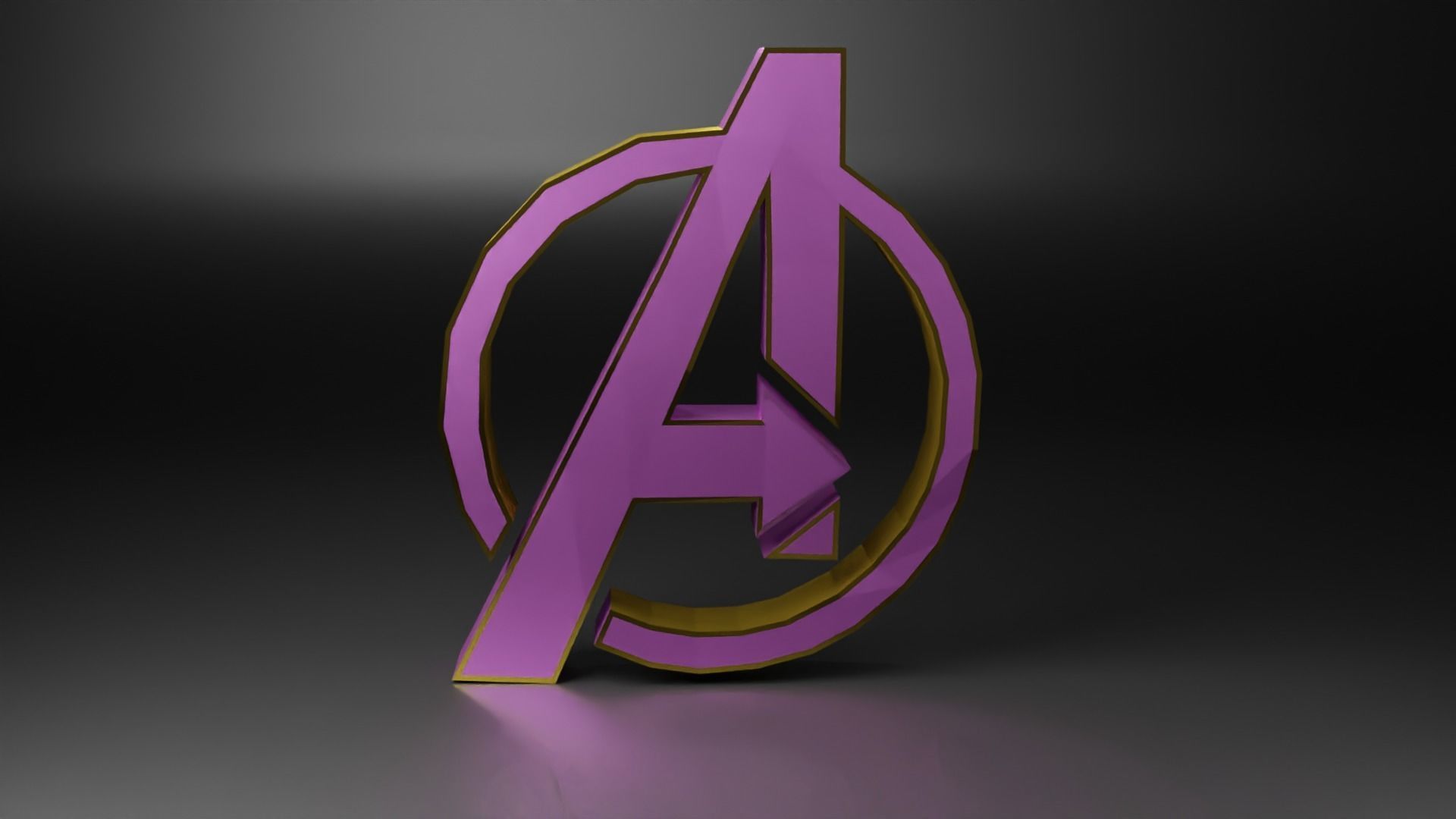 Avengers Logo Low-poly 3D model_1