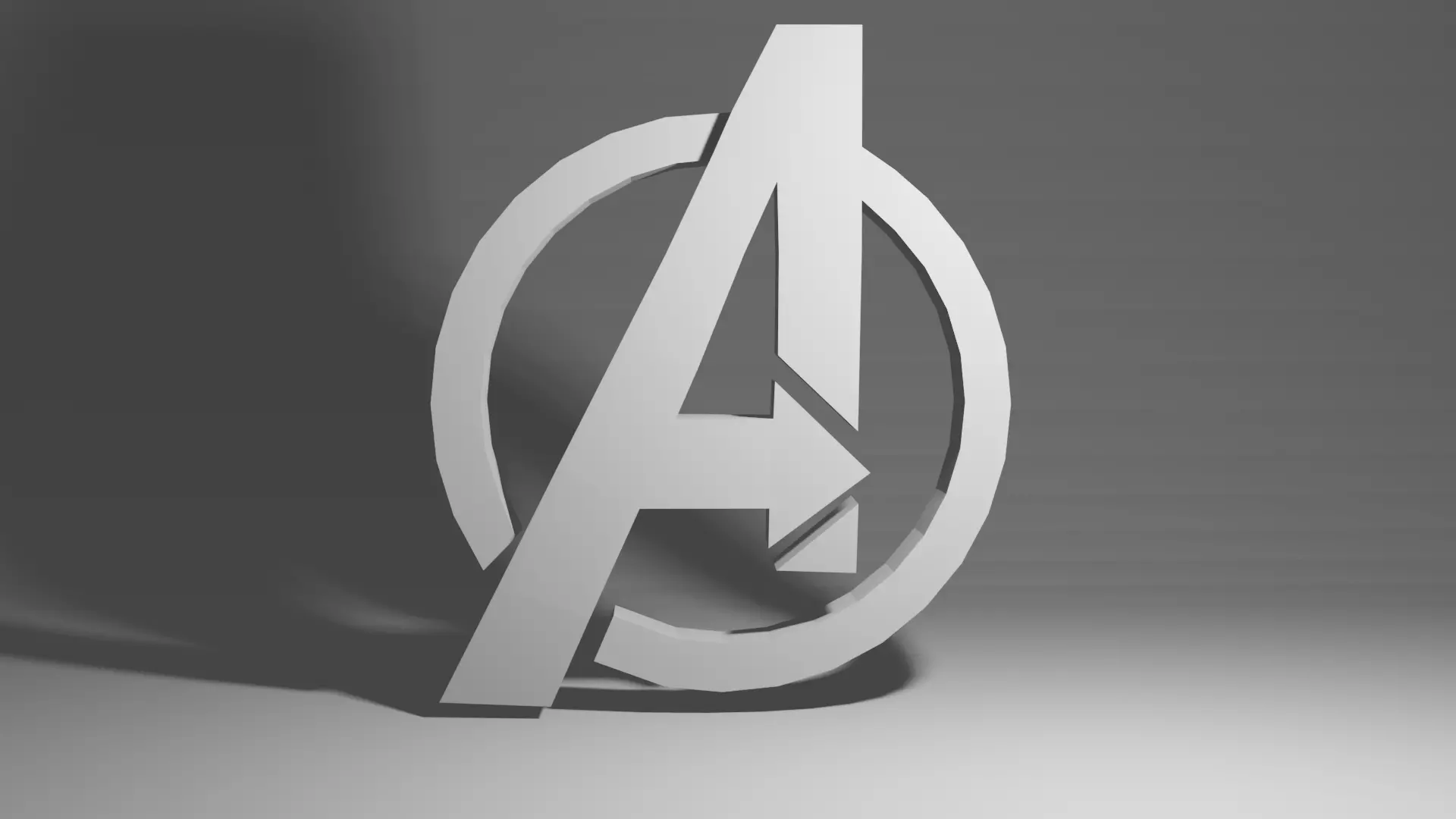 Avengers Logo Low-poly 3D model_0
