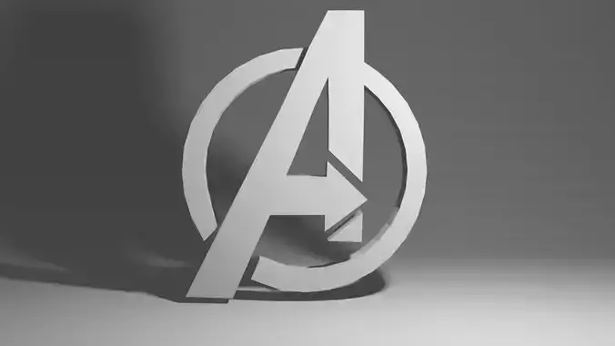 Avengers Logo Low-poly 3D model
