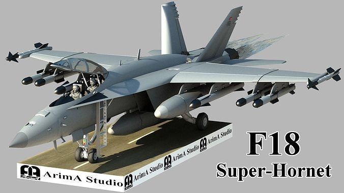 Fighter aircraft F 18 Super hornet 3D model