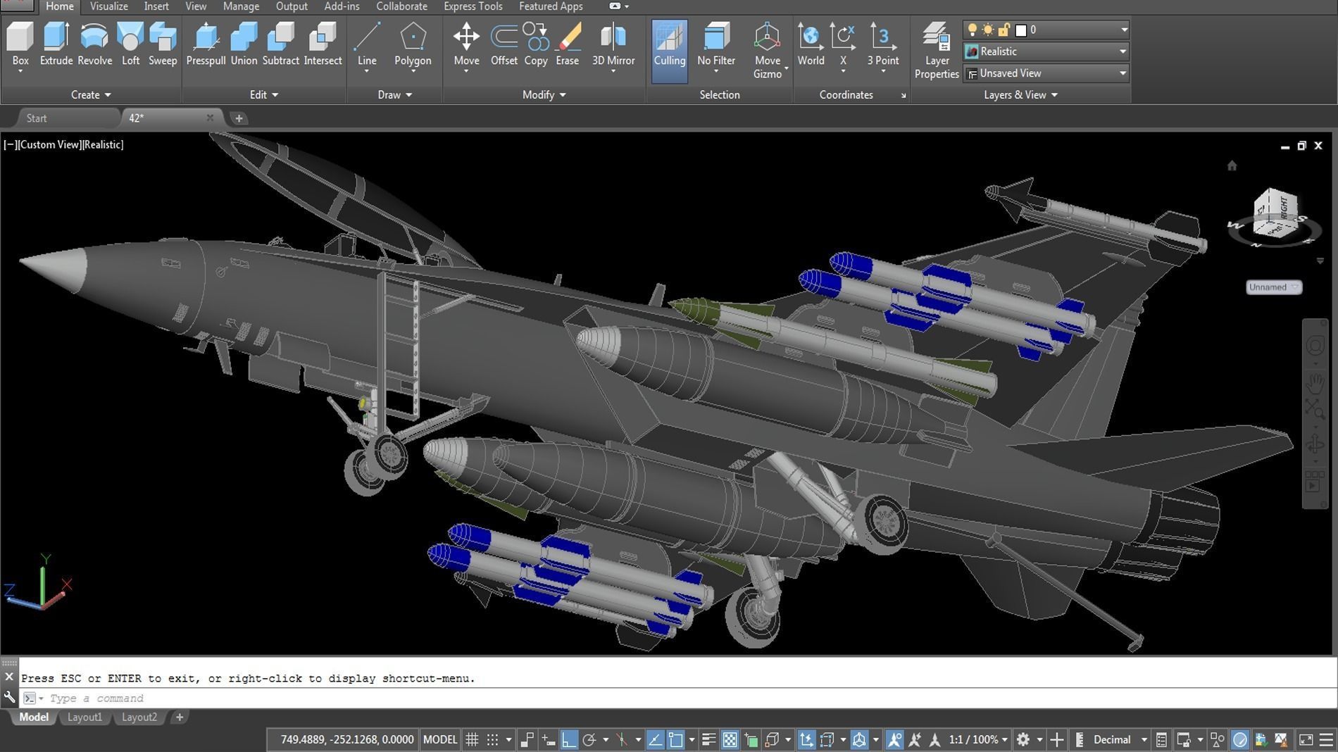Fighter aircraft F 18 Super hornet 3D model_6