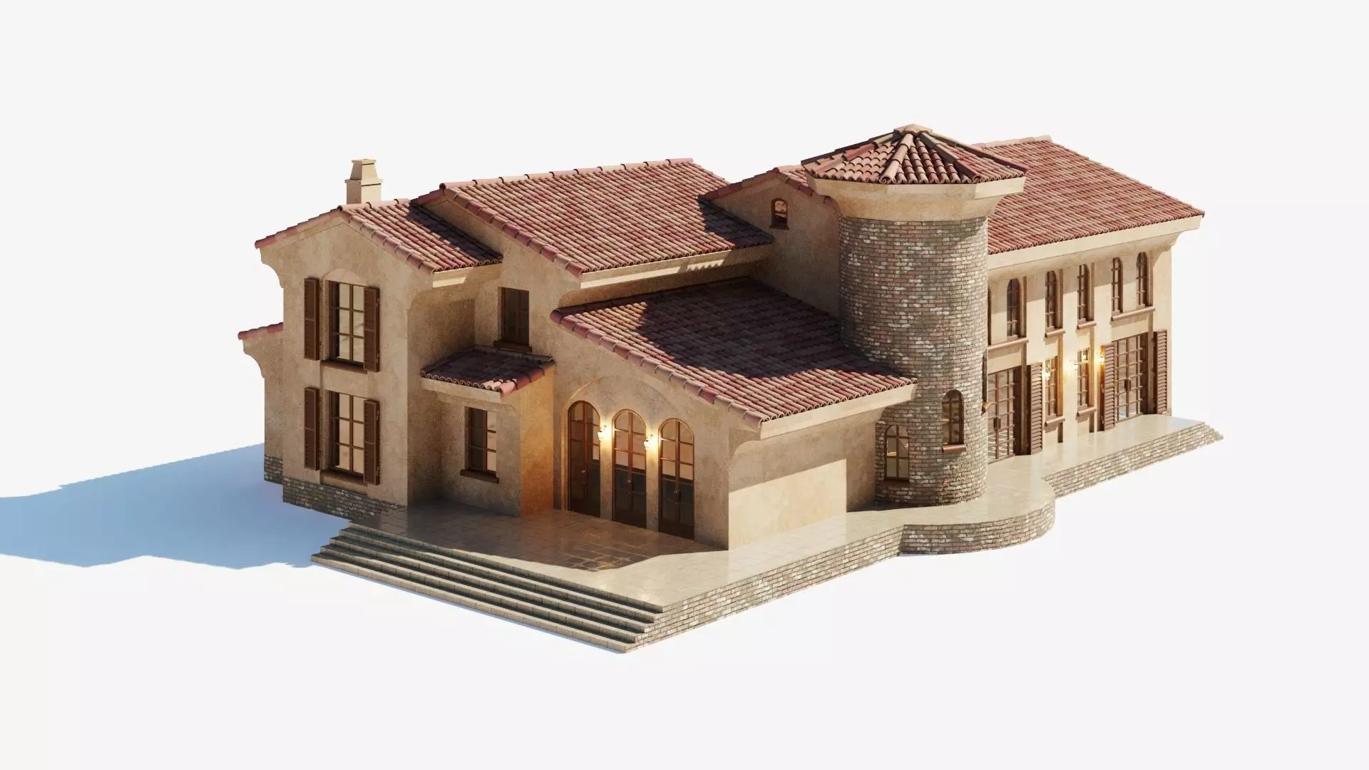 Spanish Colonial Villa 3D model