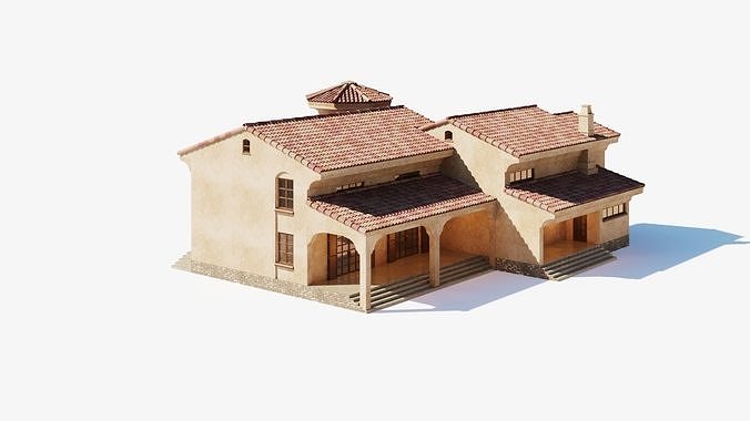 Spanish Colonial Villa 3D model 3