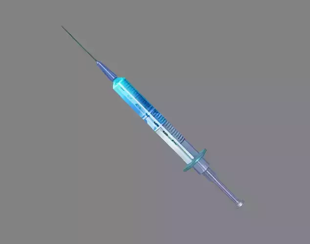 Cartoon syringe - blue