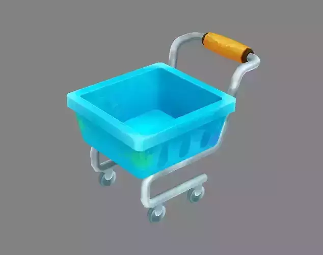 Cartoon dirty shopping cart