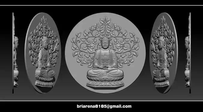  Pendant Buddha - STL- OBJ and ZTL 3D print model