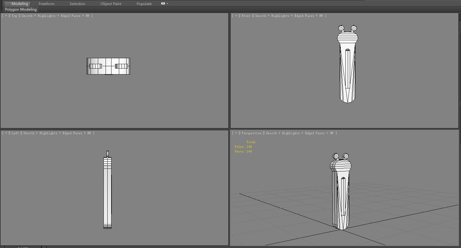 Cartoon bee shape thermometer Low-poly 3D model_6