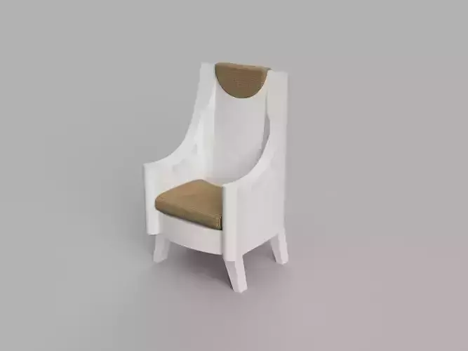 Chair with tan seat 3D print model