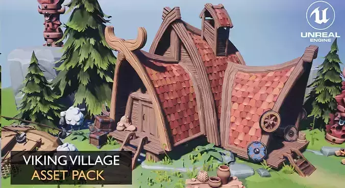 Viking Village Asset Pack  Low-poly 3D model