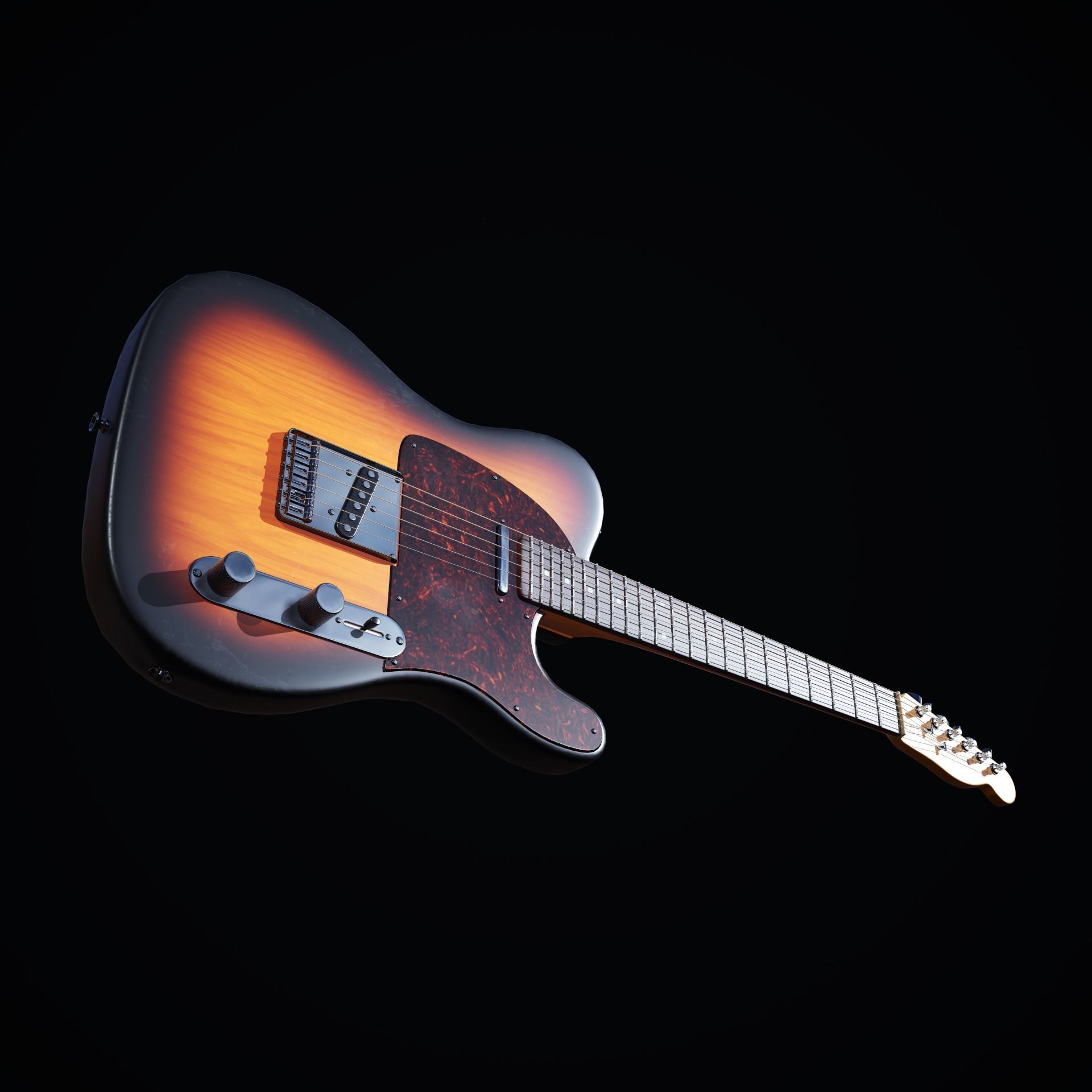 Fender Telecaster 3D Lowpoly Modell Low-poly 3D model_2