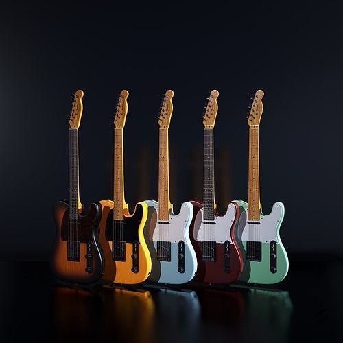 Fender Telecaster 3D Lowpoly Modell Low-poly 3D model