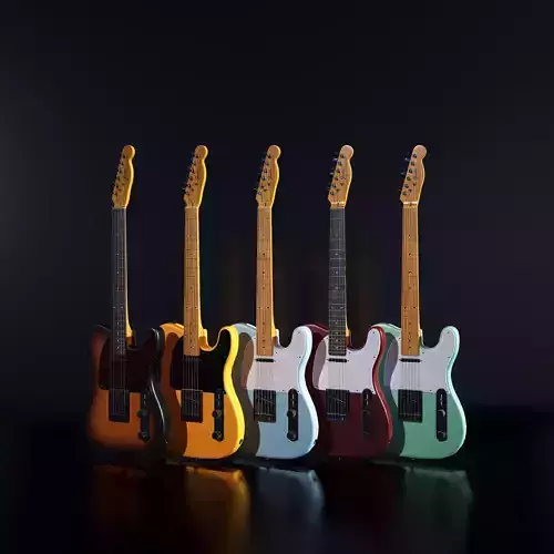 Fender Telecaster 3D Lowpoly Modell Low-poly 3D model