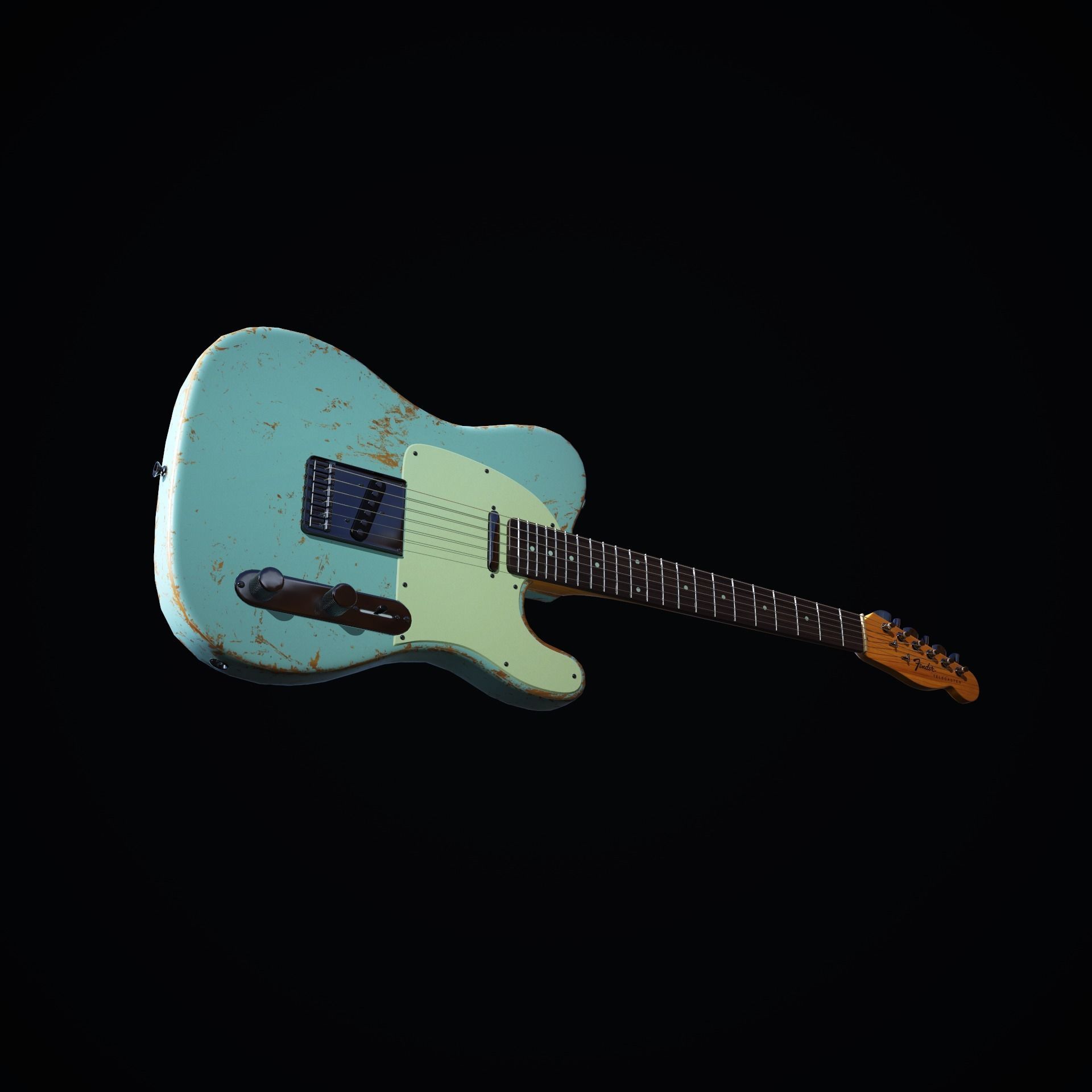 Fender Telecaster 3D Lowpoly Modell Low-poly 3D model_1