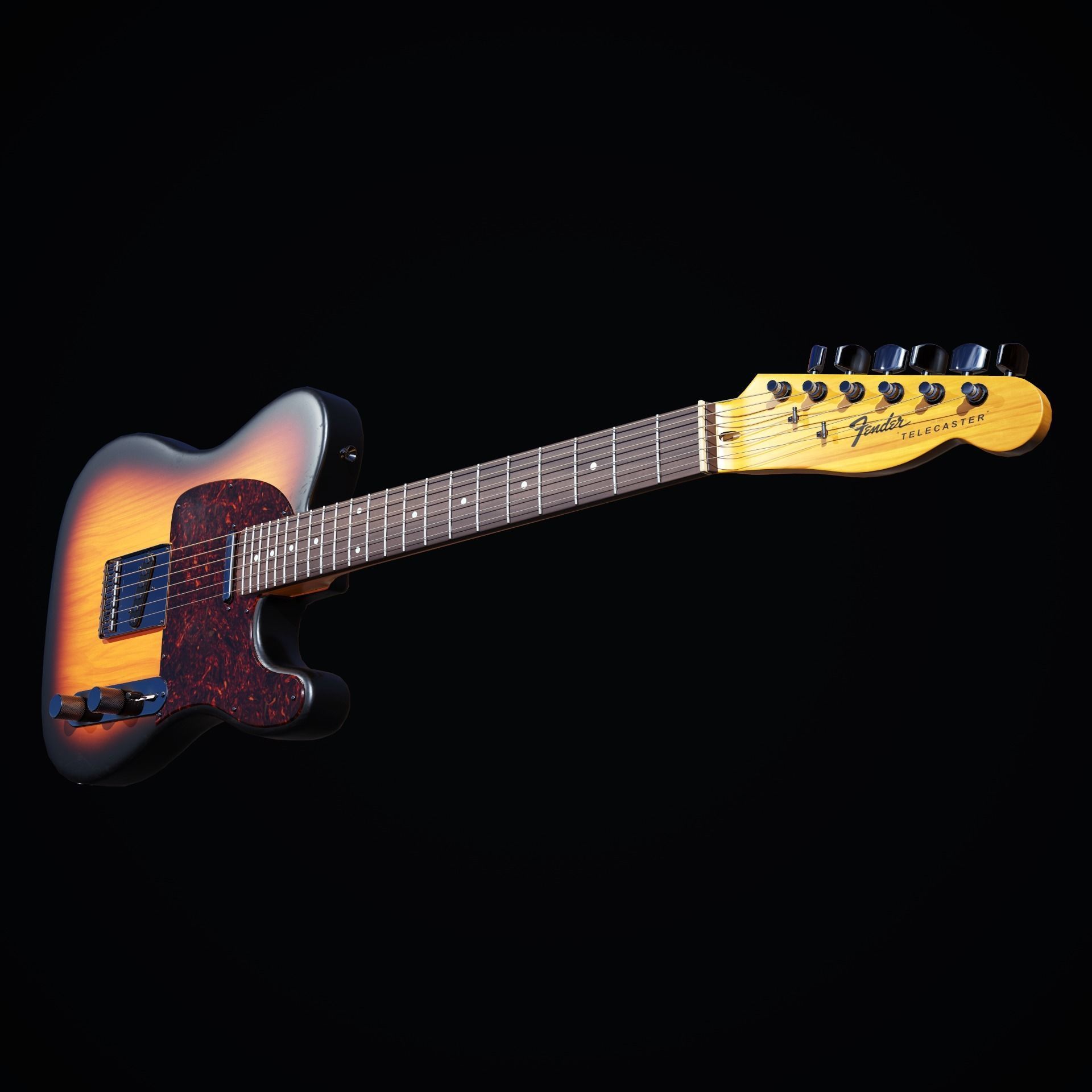 Fender Telecaster 3D Lowpoly Modell Low-poly 3D model_5