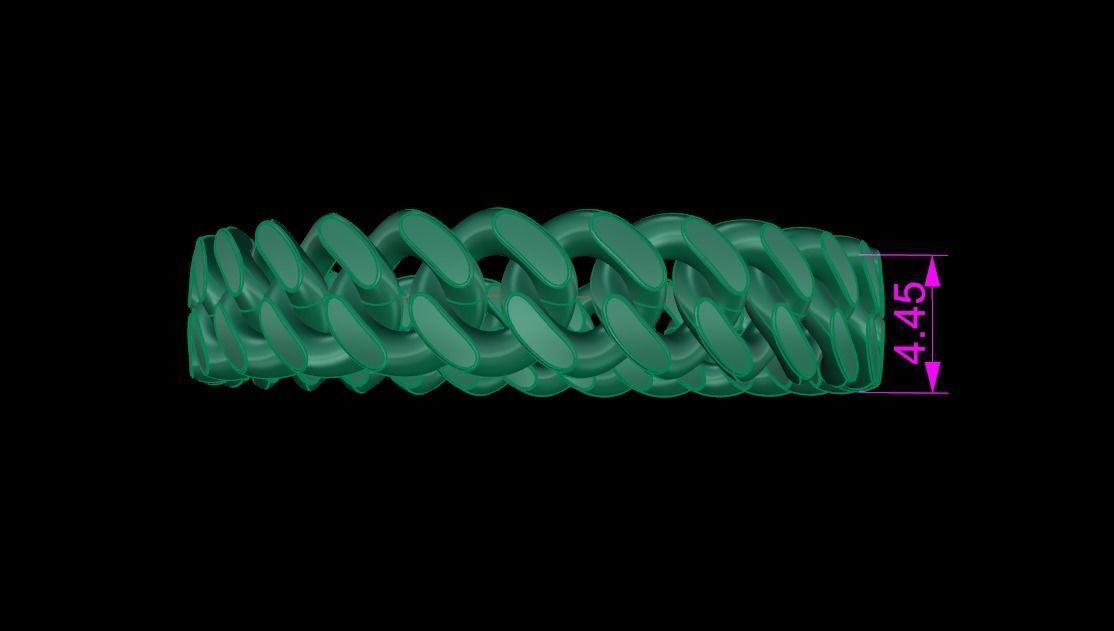 Cuban Link Band Ring SIZE 9 3D print model_6