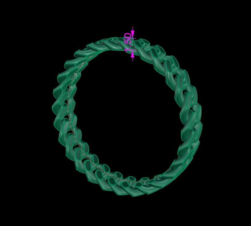 Cuban Link Band Ring SIZE 9 3D print model_7