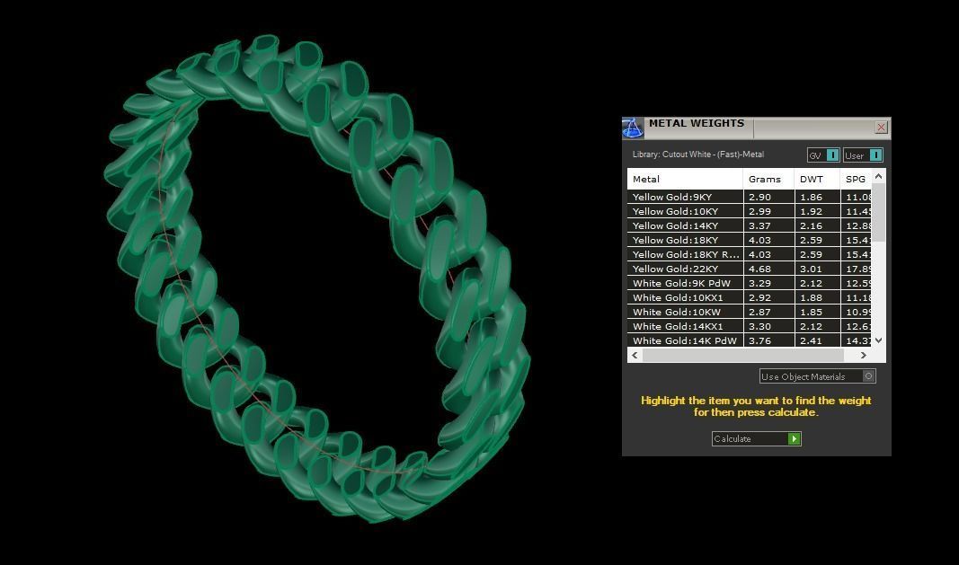 Cuban Link Band Ring SIZE 9 3D print model_5