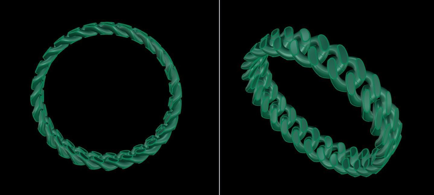 Cuban Link Band Ring SIZE 9 3D print model_8