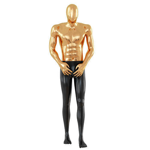 Abstract mannequin made of plastic and gold color 75 3D model
