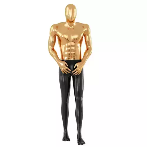 Abstract mannequin made of plastic and gold color 75