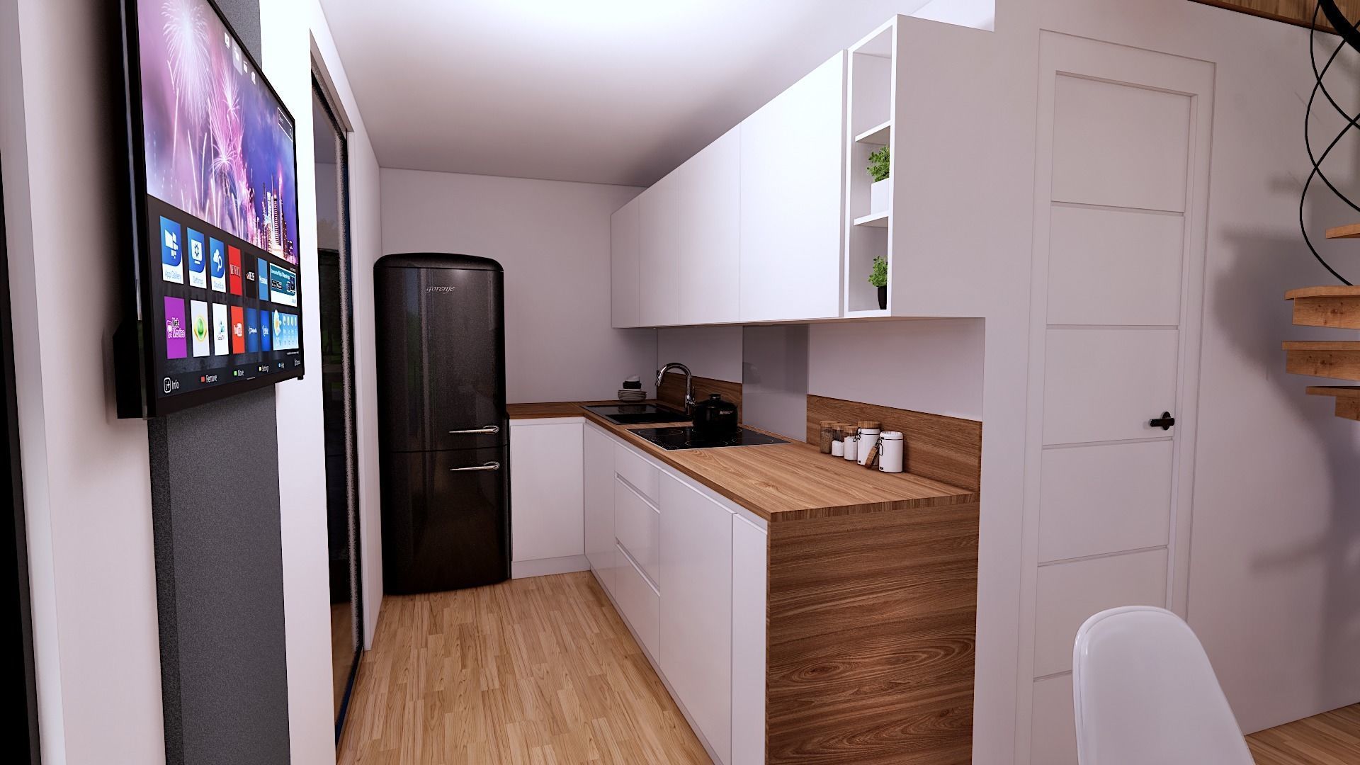 comboK2 moder 2 storey container house Low-poly 3D model_1