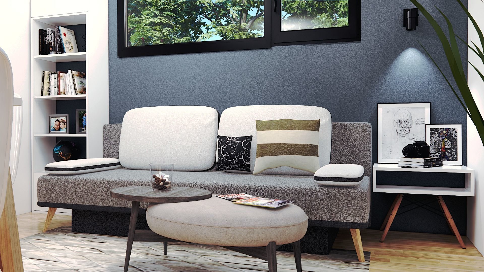 comboK2 moder 2 storey container house Low-poly 3D model_6