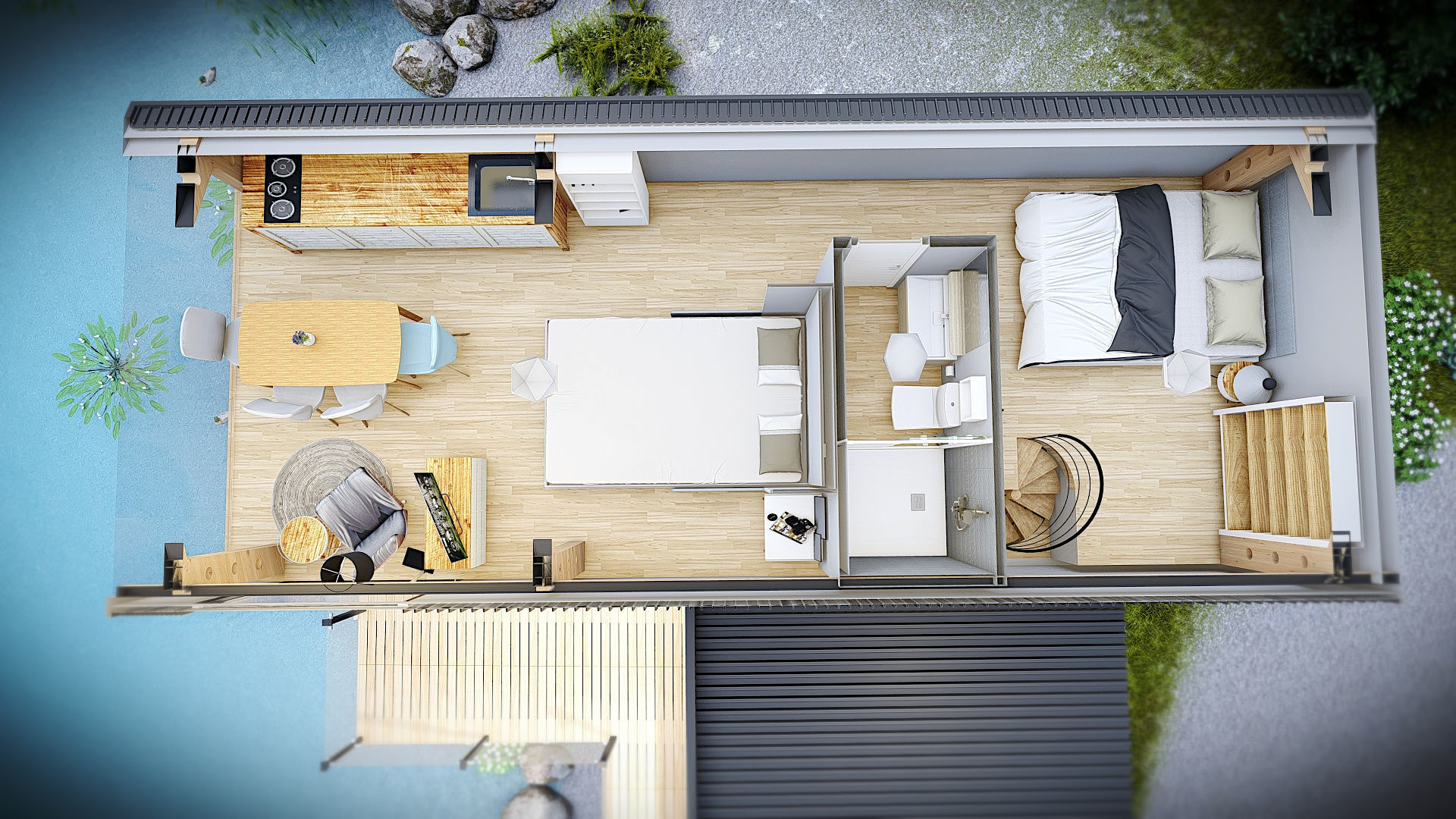 comboK2 moder 2 storey container house Low-poly 3D model_5