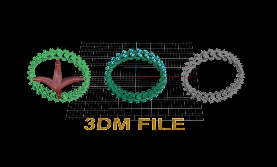 Cuban Link Diamond Band Ring SIZE 6 3D print model_8