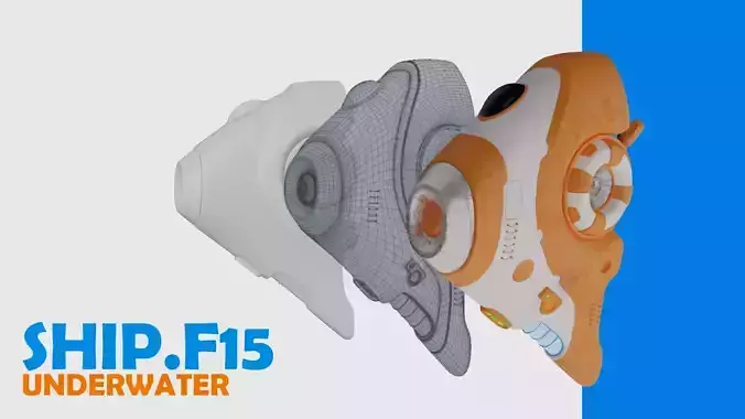 SHIP F15 underwater or submarine 3D model