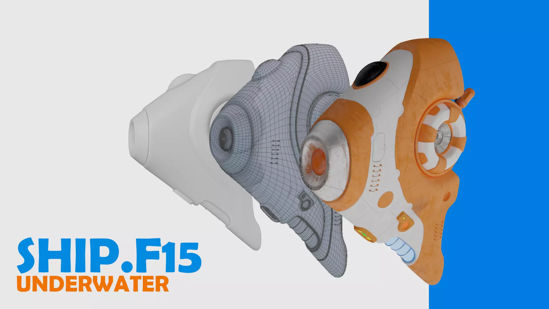 SHIP F15 underwater or submarine 3D model_0