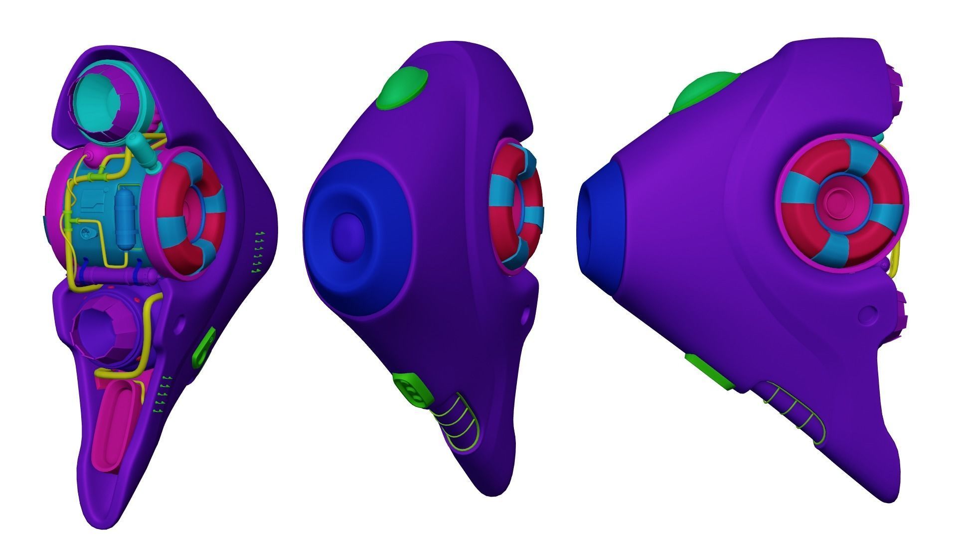 SHIP F15 underwater or submarine 3D model_7