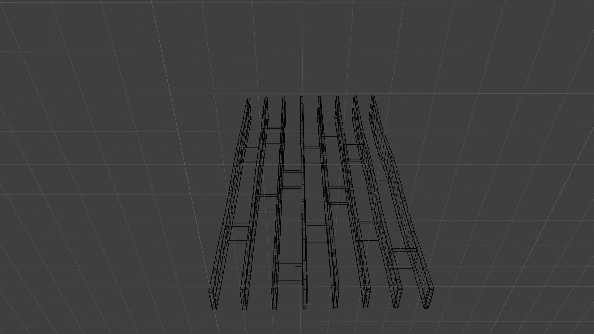 Bookcase wooden wall shelf 3D model_8