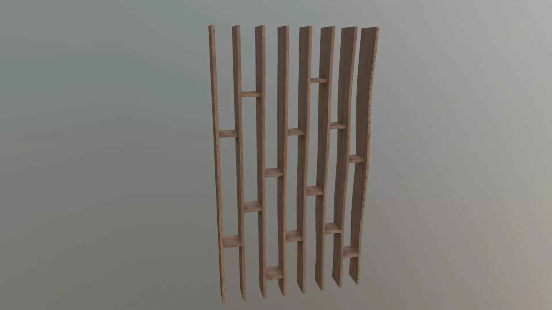 Bookcase wooden wall shelf 3D model_0