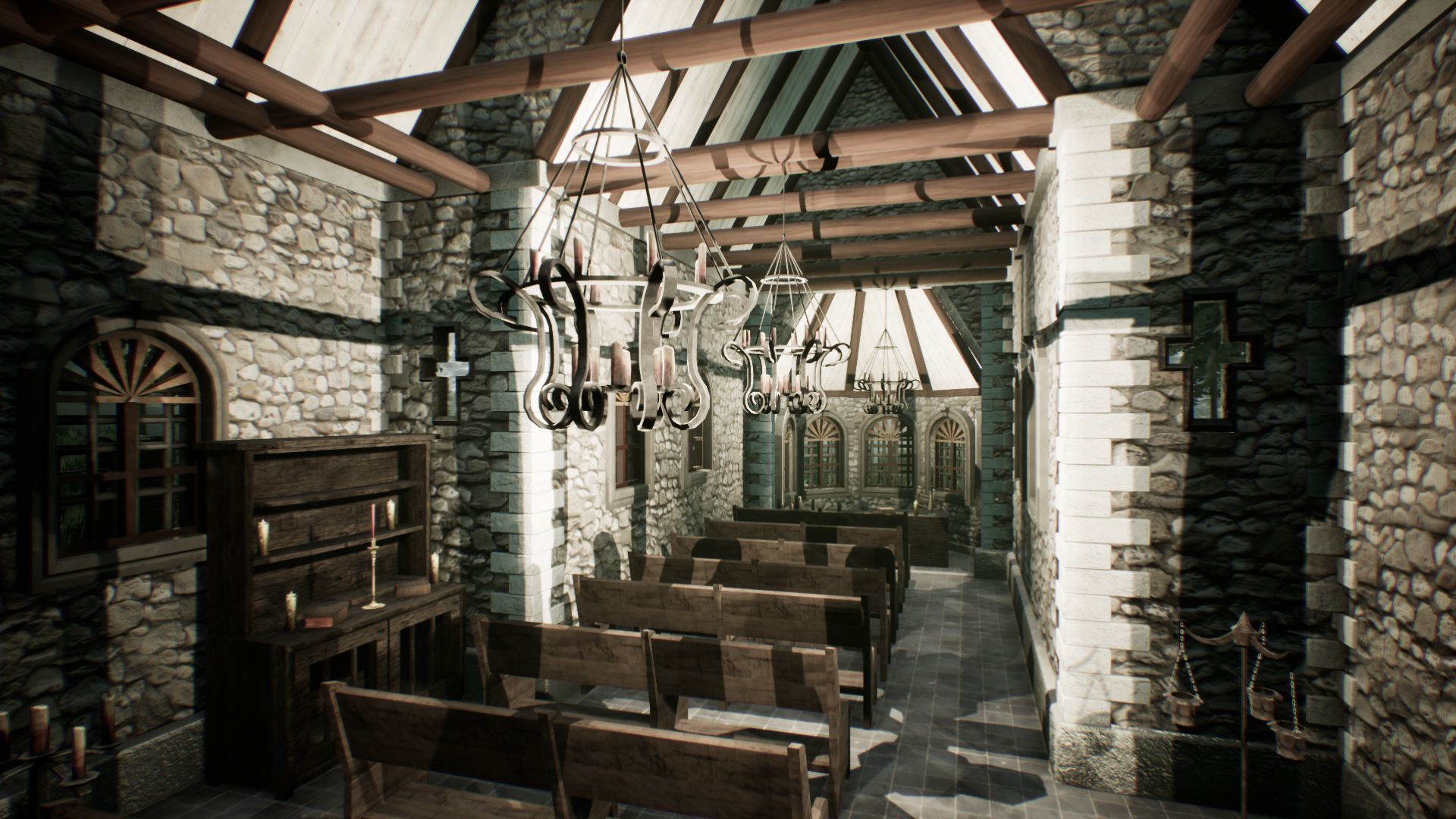 Stone Church Unreal Engine  Low-poly 3D model_10