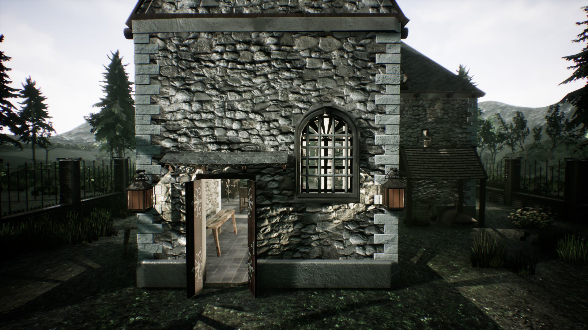 Stone Church Unreal Engine  Low-poly 3D model_8
