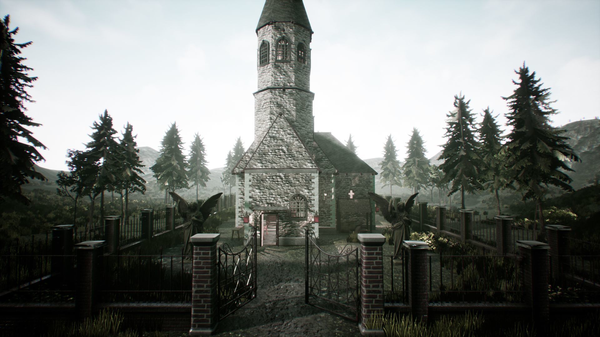 Stone Church Unreal Engine  Low-poly 3D model_6