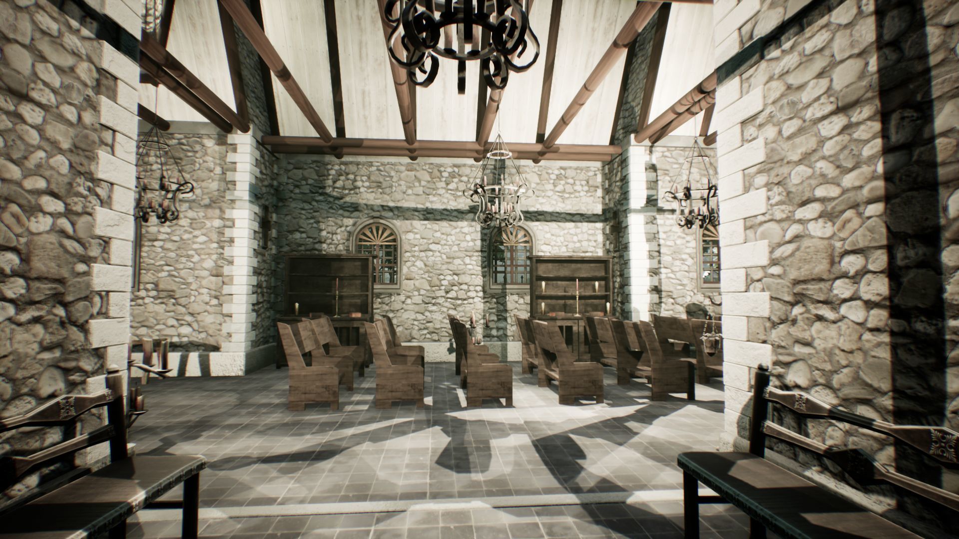 Stone Church Unreal Engine  Low-poly 3D model_11