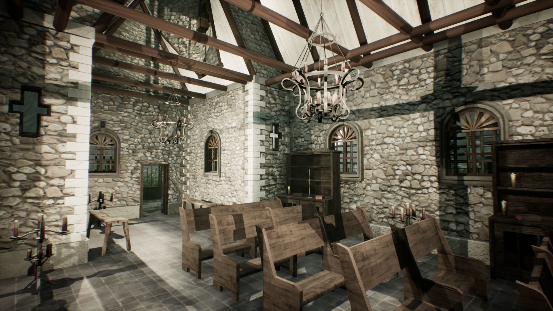 Stone Church Unreal Engine  Low-poly 3D model_12