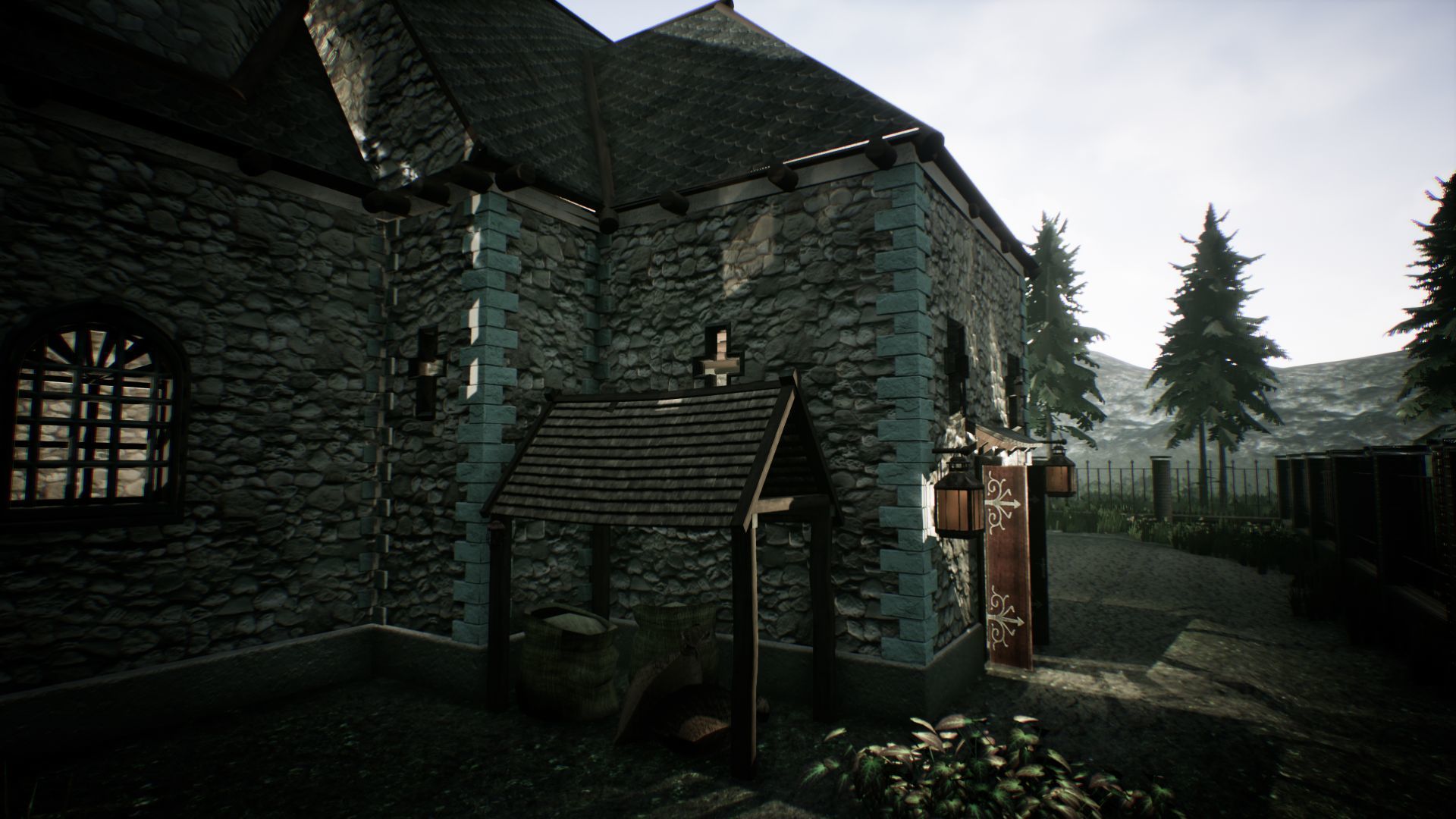 Stone Church Unreal Engine  Low-poly 3D model_17