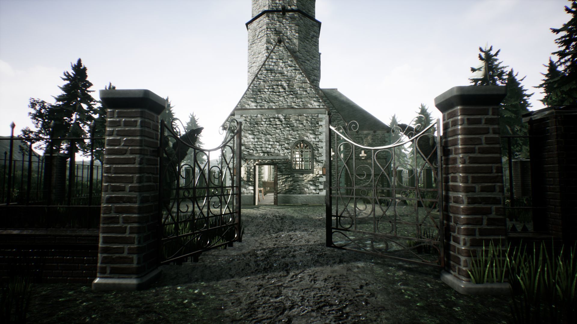 Stone Church Unreal Engine  Low-poly 3D model_19