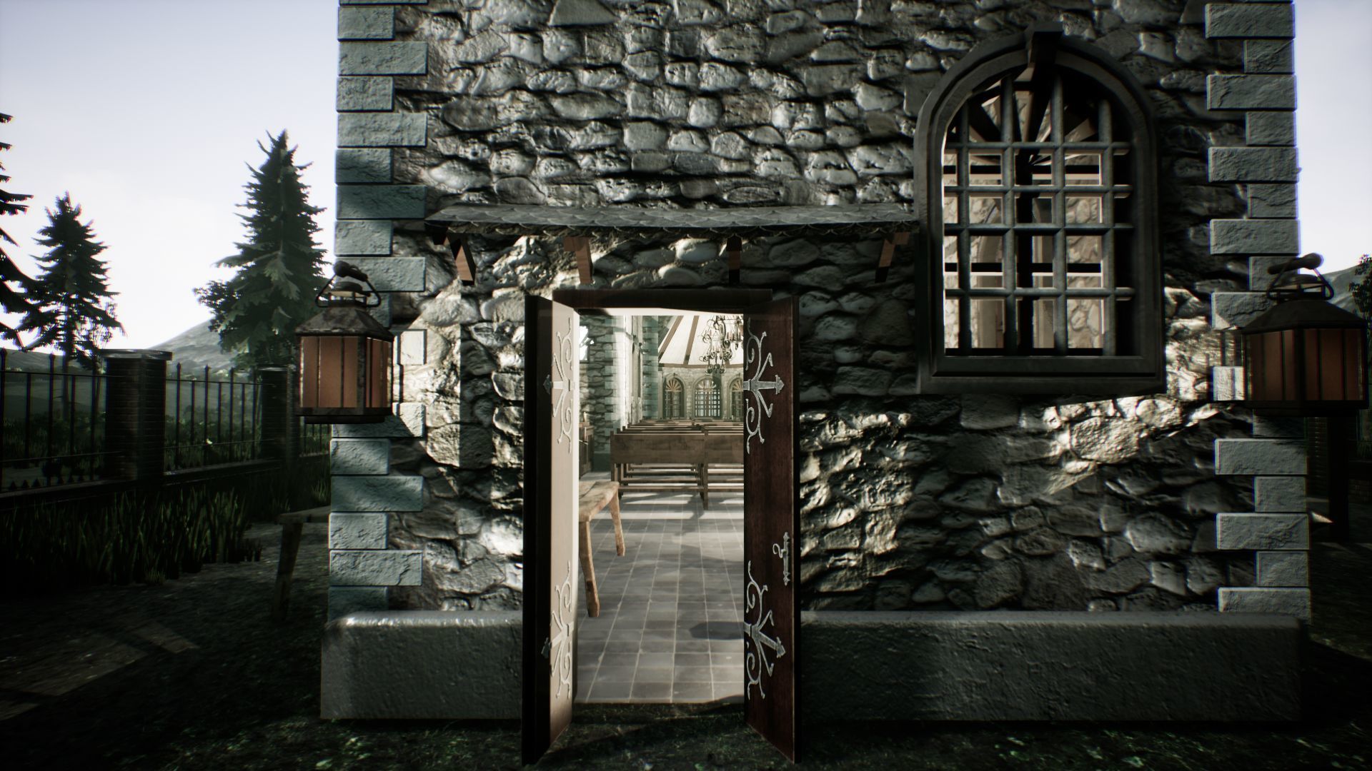 Stone Church Unreal Engine  Low-poly 3D model_9