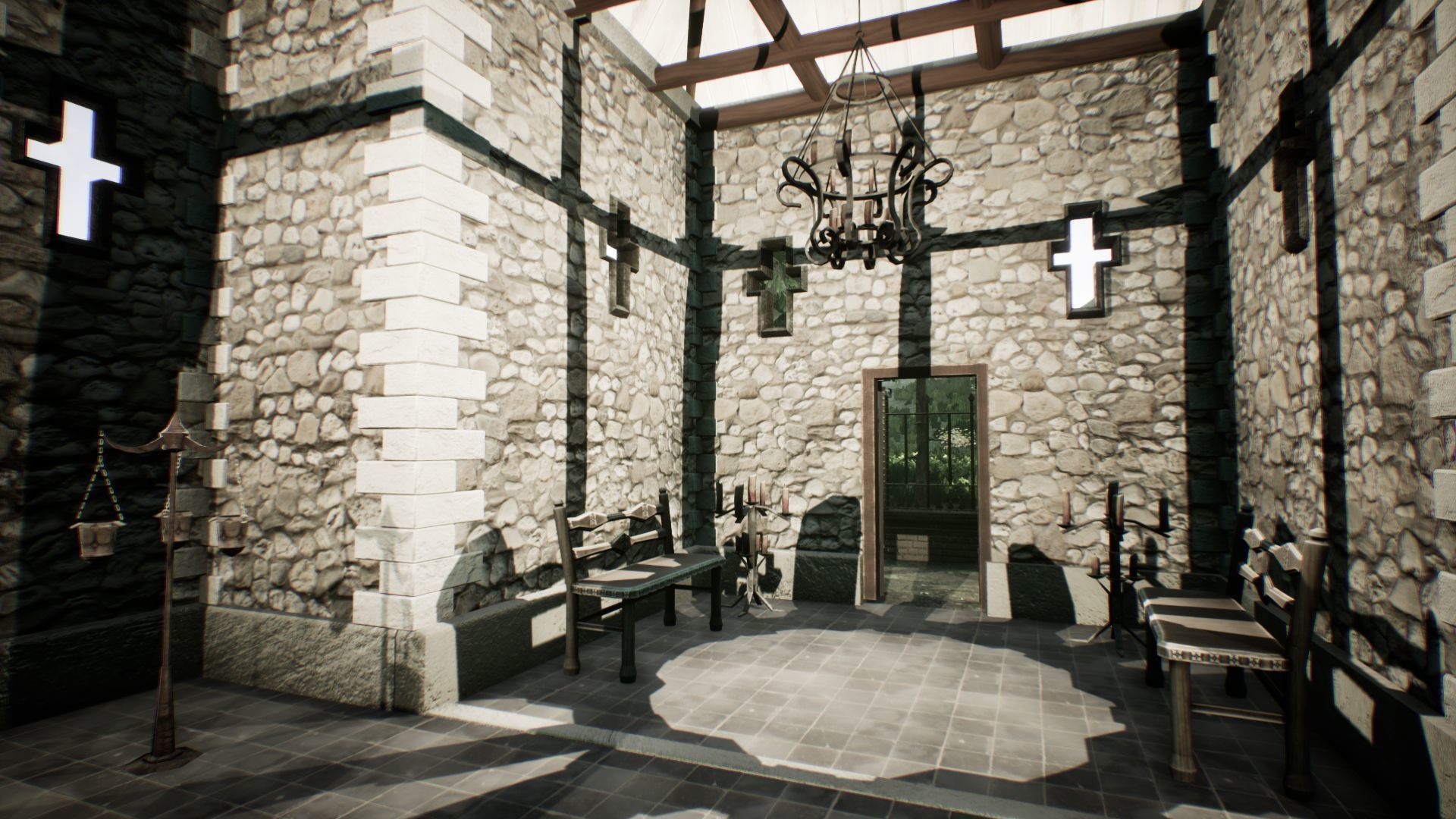 Stone Church Unreal Engine  Low-poly 3D model_16