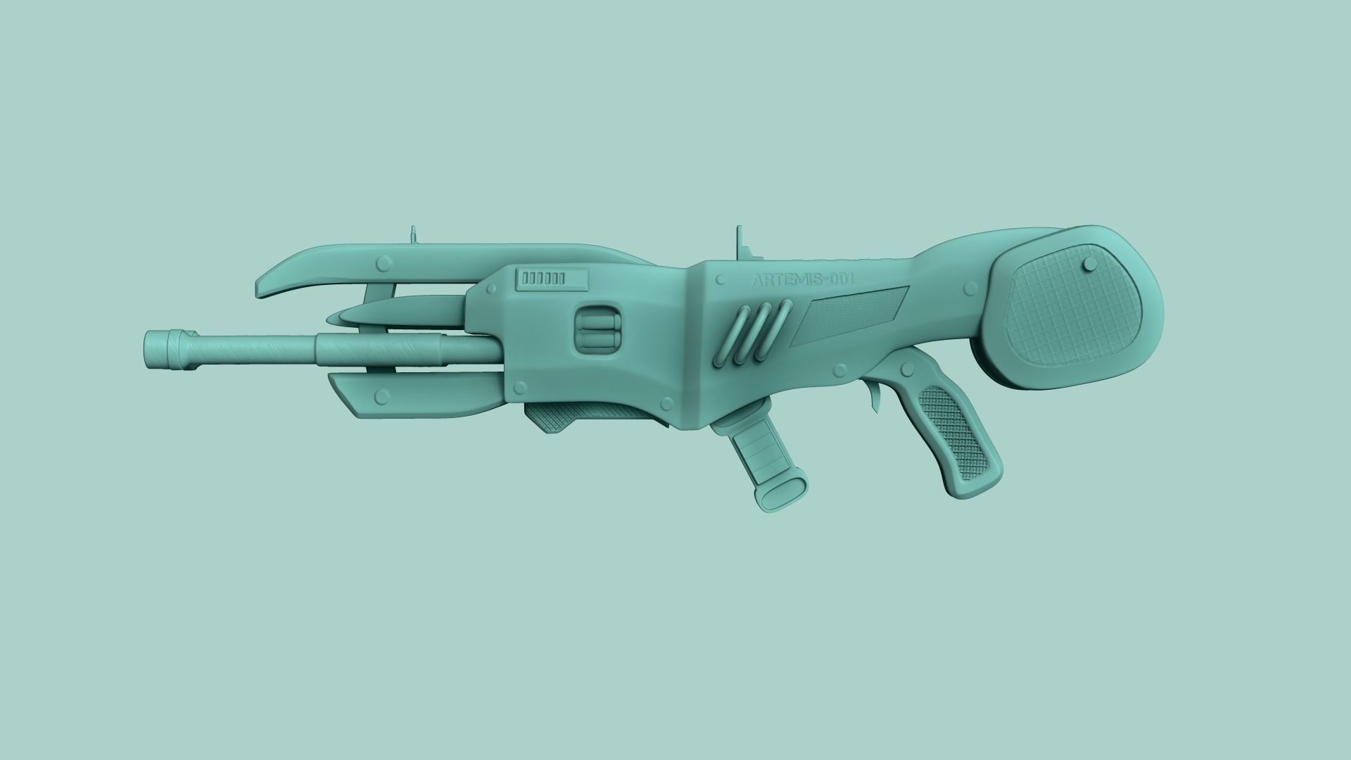 Sci-Fi Gun - Artemis 001 - Futuristic Weapon Low-poly 3D model_11