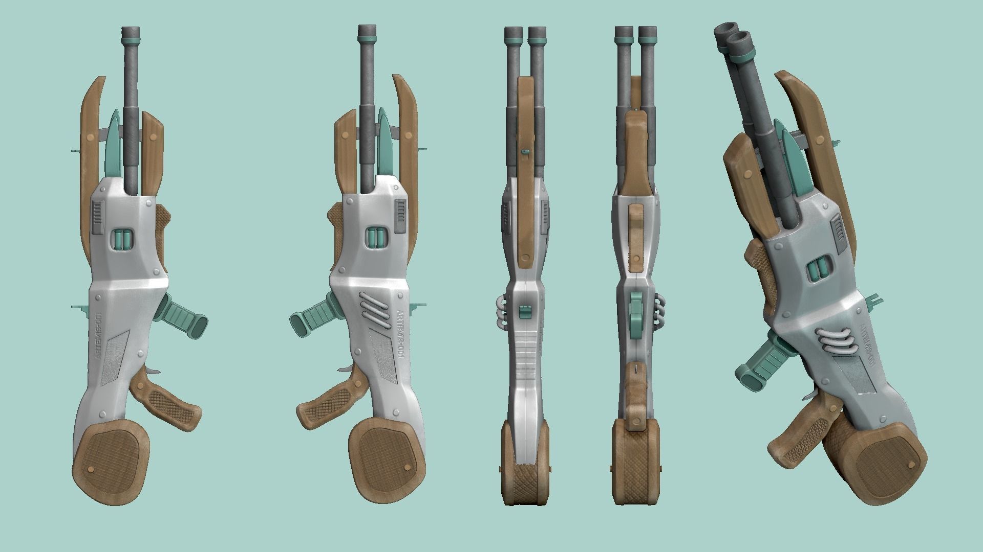 Sci-Fi Gun - Artemis 001 - Futuristic Weapon Low-poly 3D model_2