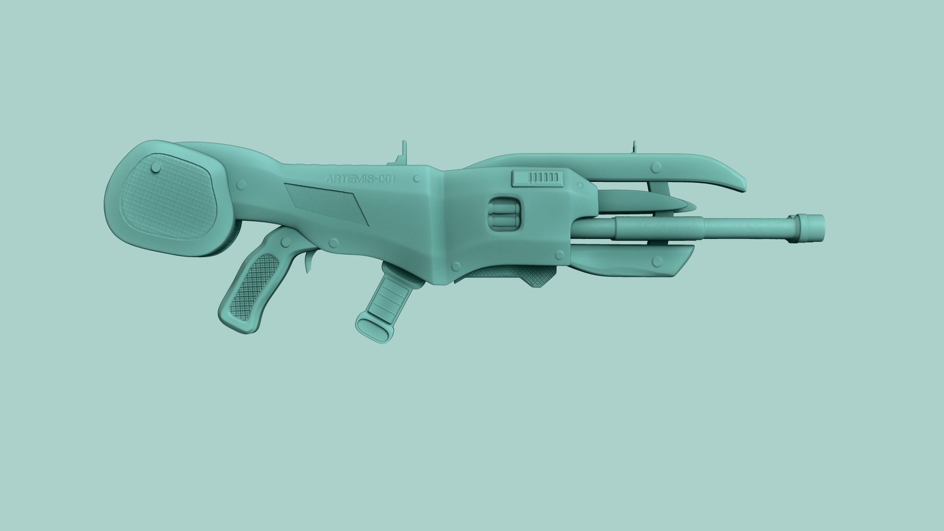Sci-Fi Gun - Artemis 001 - Futuristic Weapon Low-poly 3D model_12